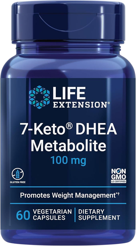 Life Extension 7-Keto DHEA Metabolite â Crank Up Your Fat-Burning Furnace â Non-GMO â Gluten-Free â 100 Mg â 60 Vegetarian Capsules