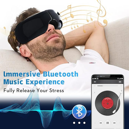 Eye Massager with Heat and Music,Eye Massager for Migraines,Sleep Eye Mask for Reduce Eye Strain,Ideal Christmas Gifts for Women/Men