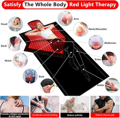 2025 New Large (L84''XW33''~55'') Red Light Blanket for Full Body with 2680 Pcs LED, Full Body Infrared Red Light Mat Devices, Adjustable Timer and Intensity Infrared Therapy Sleeping Bag