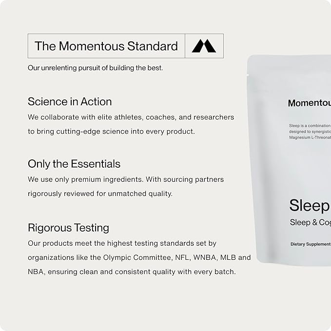 Momentous Sleep Pack Magnesium L-Threonate, Apigenin & L-Theanine, 30 Servings