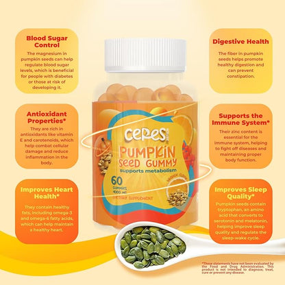 Pumpkin Seed Oil Gummies 4,000 mg for Hair Growth, Urinary Tract Support, Bladder Control Supplement, Younger Looking Skin & Face, Rich in Omega 3, Omega 6 & Essential Fatty Acidsâ Sugar-Free!
