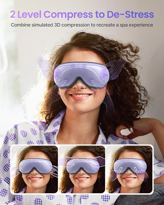 RENPHO Eye Massager with Heat, Fathers Day Birthday Gifts Eyeris 2 FSA/HSA Eligible Face Massager, Eye Mask for Migraines, Eye Care, Migraine Relief,Gift for Mom Dad Women Men