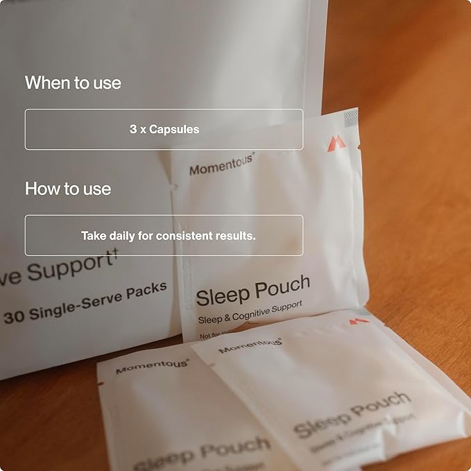 Momentous Sleep Pack Magnesium L-Threonate, Apigenin & L-Theanine, 30 Servings