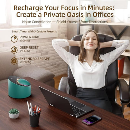 Sound Machine Expandable Aroma Diffuser & Schumann Resonance | Metal Shell with 50+ Natural Soothing Sounds & Night Light | Sleep, Focus, Relaxation Support System-(Teal, AN-AIO25-BU)–Adults Kids Baby