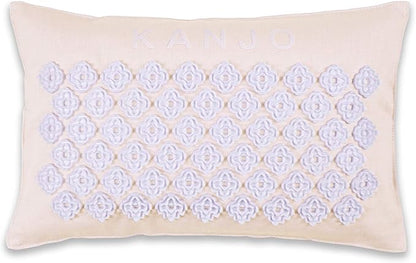 FSA HSA Eligible Kanjo Premium Unscented Acupressure Pillow - 100% Undyed Cotton Linen - Buckwheat Chaff Fill - Relieves Back Pain and Neck Pain