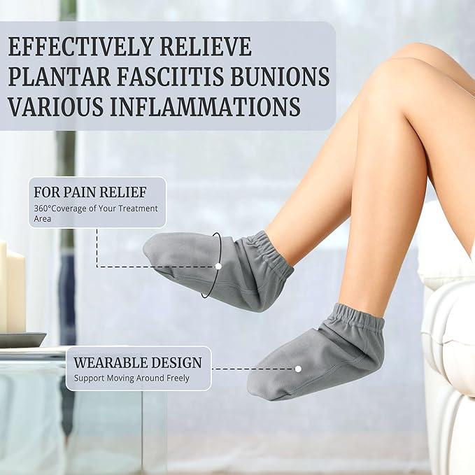 Castor Oil Pack Wrap for Feet, Castor Oil Pack Wrap Organic Cotton for Women，Castor Oil Socks for Feet Arthritis and Feet Tingling Cracking, Sleep Socks Purple(Oil are Not Include)