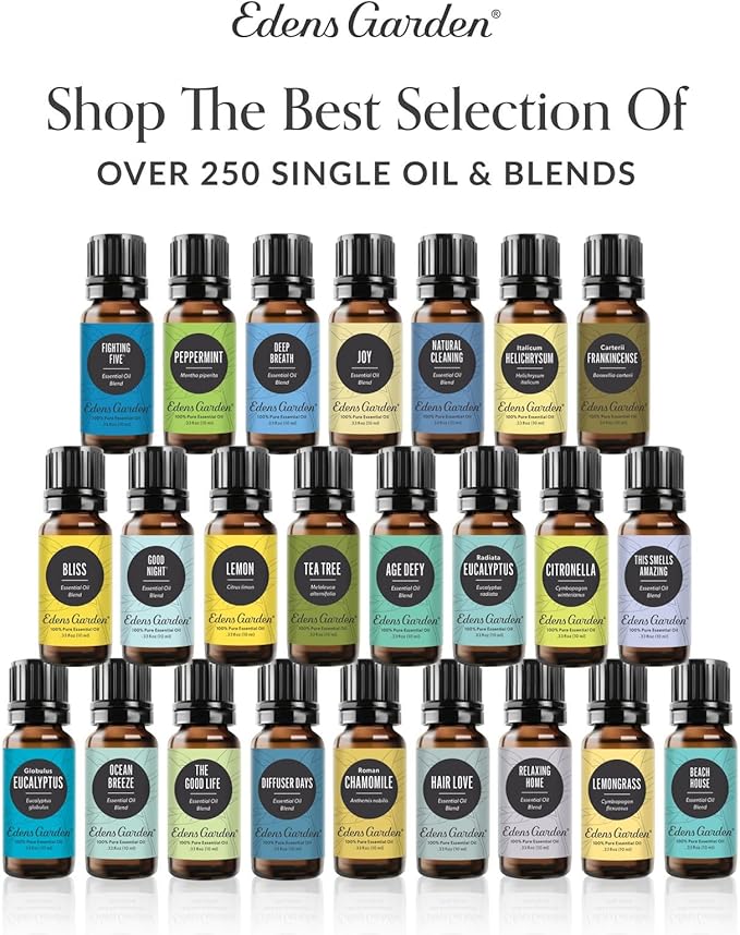 Edens Garden Top Essential Oil Blends Sampler 18 Set – 100% Pure Therapeutic Grade, Natural, Undiluted Aromatherapy Scents for Diffusers & Humidifiers – Wellness Gift for Men & Women, .92 ml/ 18 Pack