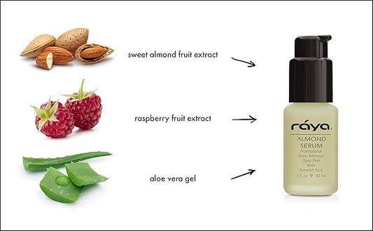 RAYA Almond Serum (508) | Exfoliating Facial Peel for Combination and Oily Skin | Helps Minimize Pores and Brighten Complexion