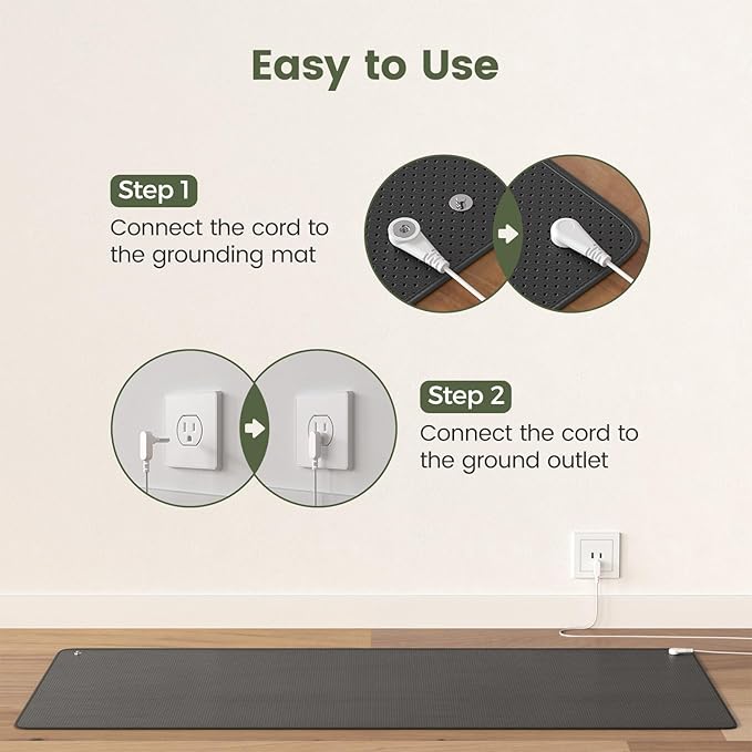 Grounding Mat for Bed, 27x76 inches Sleep Ground Mats, Boost Energy, Improve Sleep, Reduce Anxiety - Reconnect to Nature with Our Grounding Mat