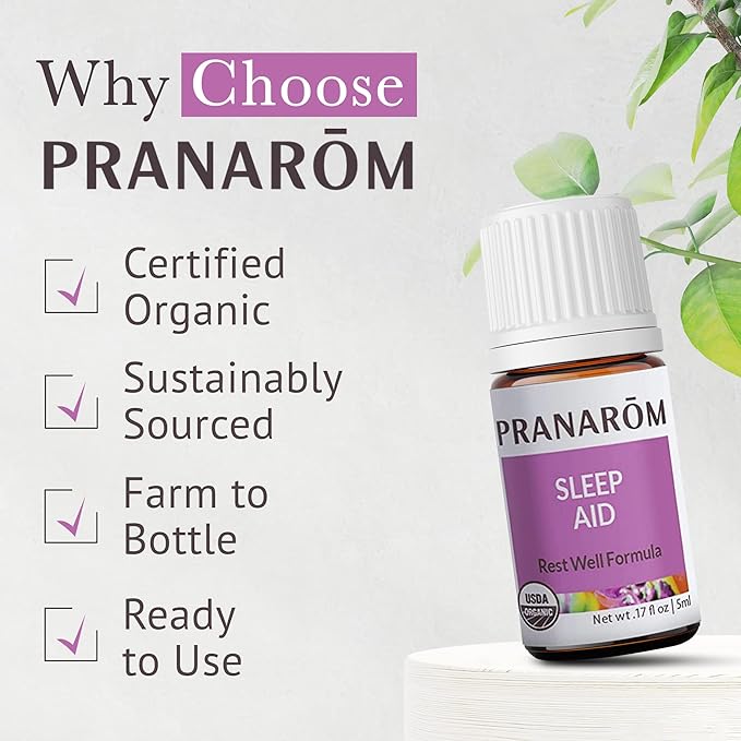 Pranarom - Sleep Aid Essential Oil Blend, Diffuser Oil for Sleep Support, Aromatherapy Oils, Oils for Diffuser for Home, Diffuser Oils with Lavender, Clary Sage, and Spikenard, 5mL