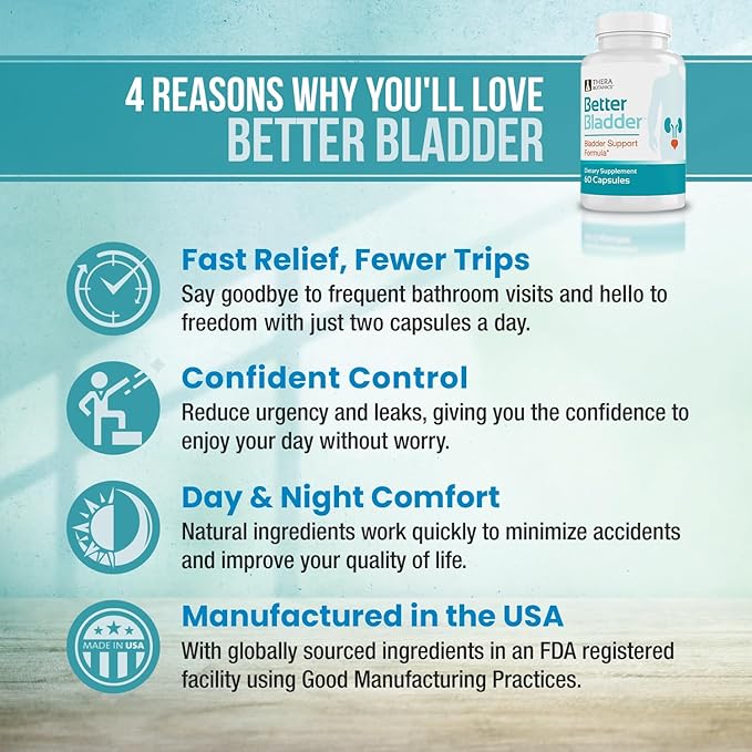 Control Supplement for Women & Men â Bladder Support Supplement to Help Reduce Urinary Leaks, Frequency & Urgency - 60 Count (1 Bottle)