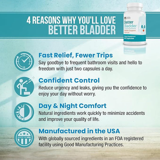 Control Supplement for Women & Men â Bladder Support Supplement to Help Reduce Urinary Leaks, Frequency & Urgency - 60 Count (1 Bottle)