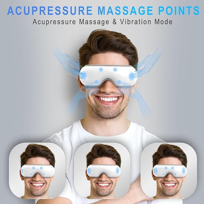 Eye Massager with Heat and Music for Migraines,Eye Care Gift for Mother's Day,Sleep Eye Mask for Reduce Eye Strain