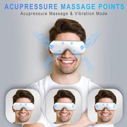 Eye Massager with Heat and Music for Migraines,Eye Care Gift for Mother's Day,Sleep Eye Mask for Reduce Eye Strain
