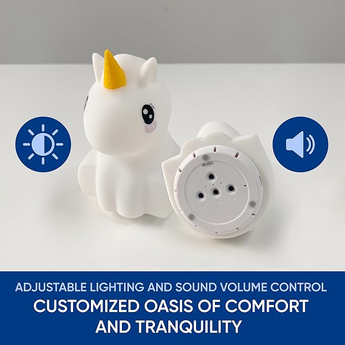 Mindfulness 'Breathing Unicorn' | 4-7-8 Guided Visual Meditation Breathing | 3 in 1 Device with Night Light & Noise Machine for ADHD Anxiety Stress Relief Sleep - Gift for Kids Adult Women Men