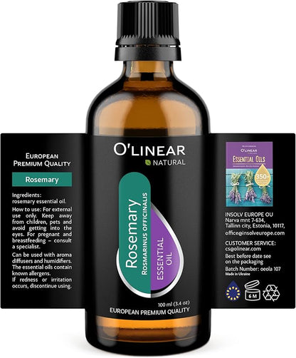 O'linear Premium Rosemary Essential Oil, 100% Pure Natural Oil for Diffuser & Aromatherapy Humidifiers, DIY Candle Making Rosemary Essential Oil Therapeutic Grade, Mood Boost Aroma Scent Drops for Her