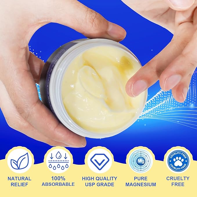Magnesium Cream, Magnesium Lotion for Sleep, Topical Magnesium Oil Cream for Feet, Legs or Arms, Magnesium Sleep Cream with Essential Oils, Lavender, 3.17 Oz - Safe and Easy to Absorb