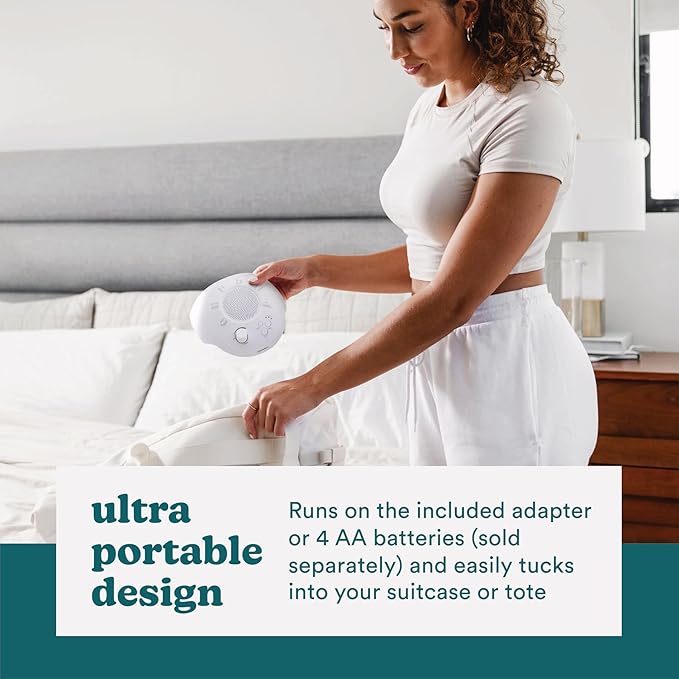 Homedics Premium Sleep Better Portable Sound Machine, Night Light,12 Soothing Sounds Including White Noise, Rain, and Thunderstorm, Ultra-Portable Design, Auto-Off Timer, for Travel & Baby Sleep