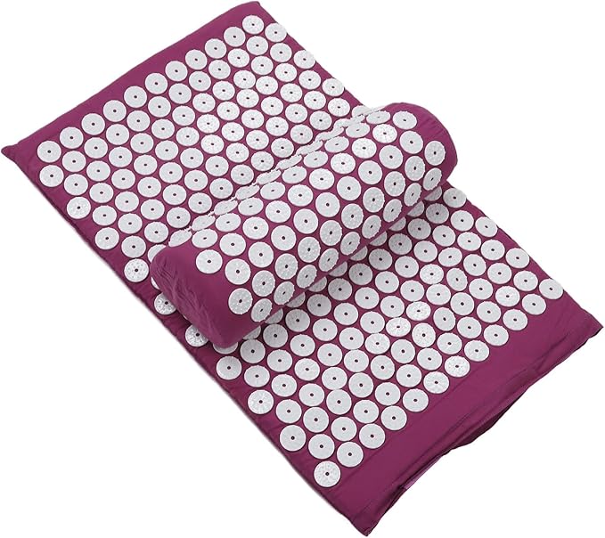 ZJchao Acupressure Mat & Pillow Set, Muscle Relaxation Stress Reduction Acupuncture Pillow and Mat Kit Point for Sleeping Aid & Recovery