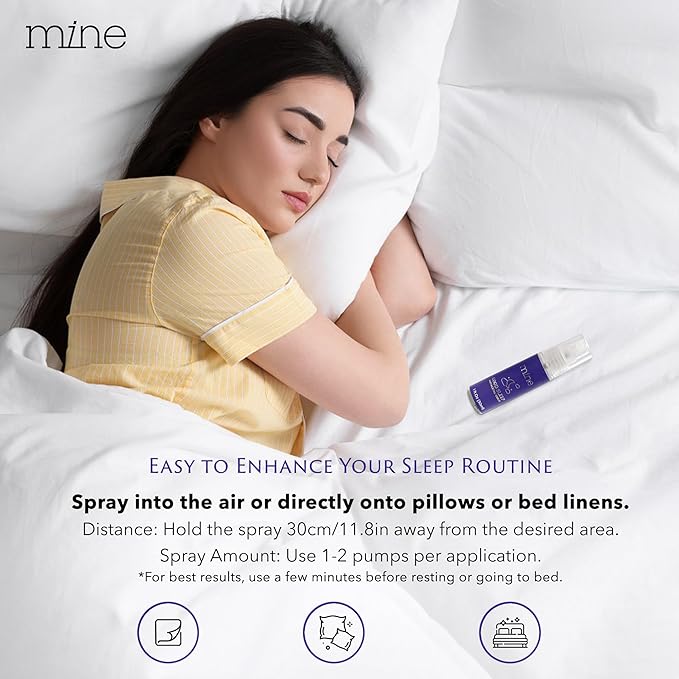 Mine Deep Sleep Pillow Spray, Lavender Sleep Spray, Bed Spray - Chamomile, Vetiver, Lavender Pillow Spray for Sleeping, GABA Lavender Spray, Alternative to Melatonin Spray for Sleep & GABA Supplement