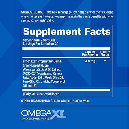 OmegaXL Joint Relief Supplement - Natural Muscle Support, 60 Softgels (2 Pack) & SleepXL immediate-Release melatonin, L-Theanine (Calming), Chamomile, Magnesium & B6 (60 Vegan Capsules)