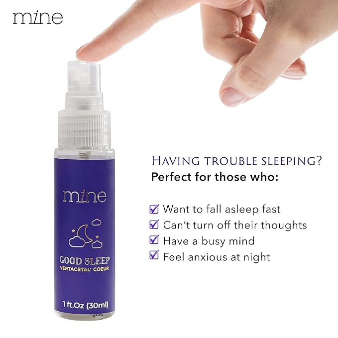 Mine Deep Sleep Pillow Spray, Lavender Sleep Spray, Bed Spray - Chamomile, Vetiver, Lavender Pillow Spray for Sleeping, GABA Lavender Spray, Alternative to Melatonin Spray for Sleep & GABA Supplement