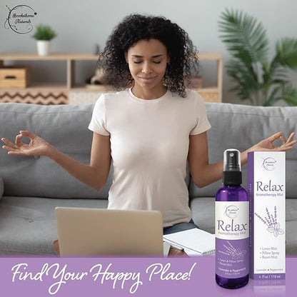 Aromatherapy Mist – Linen, Room & Pillow Spray, Set of 4 Natural Air Fresheners. Essential Oil Spray Variety Pack with Lavender, Chamomile, Eucalyptus, Peppermint & Citrus - Brookethorne Naturals