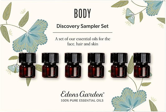 Edens Garden Essential Oils Body Discovery 6 Set – 100% Pure Therapeutic Grade, Undiluted, Natural Aromatherapy Scents for Diffusers, Massage & Yoga – Wellness Gift for Men & Women, .92 ml/ 6 Pack