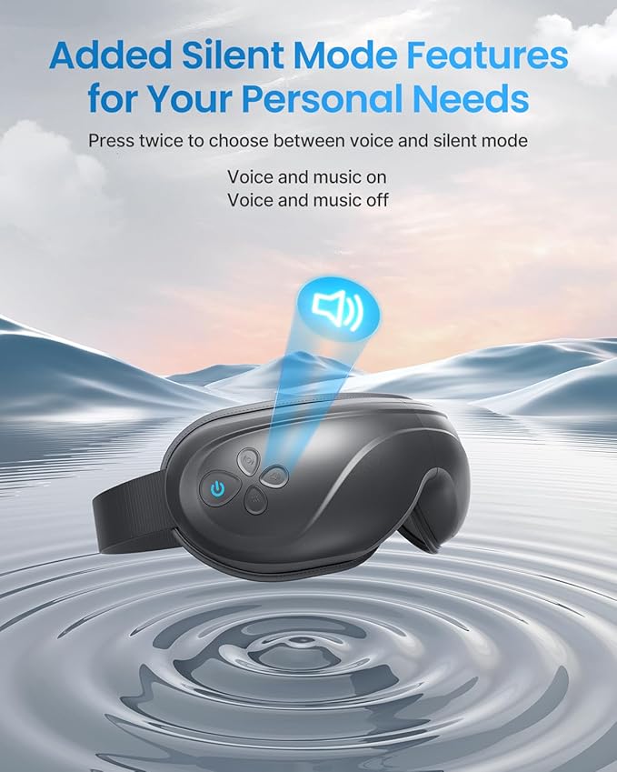 RENPHO Eye Massager with Heat, Eyeris 2 Mothers Day Birthday Gifts for Mom Dad Women Men Face Massager, Heated Eye Mask for Migraines Relief, Eye Strain Dry Eye Improve Sleep