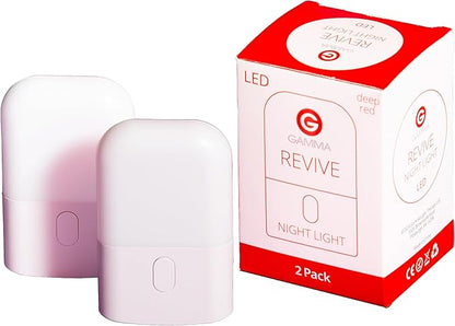 Revive - 670nm - Red Night Light (2 Pack) Sleep Therapy by Gamma - Melatonin Promoting Natural Sleep Aid