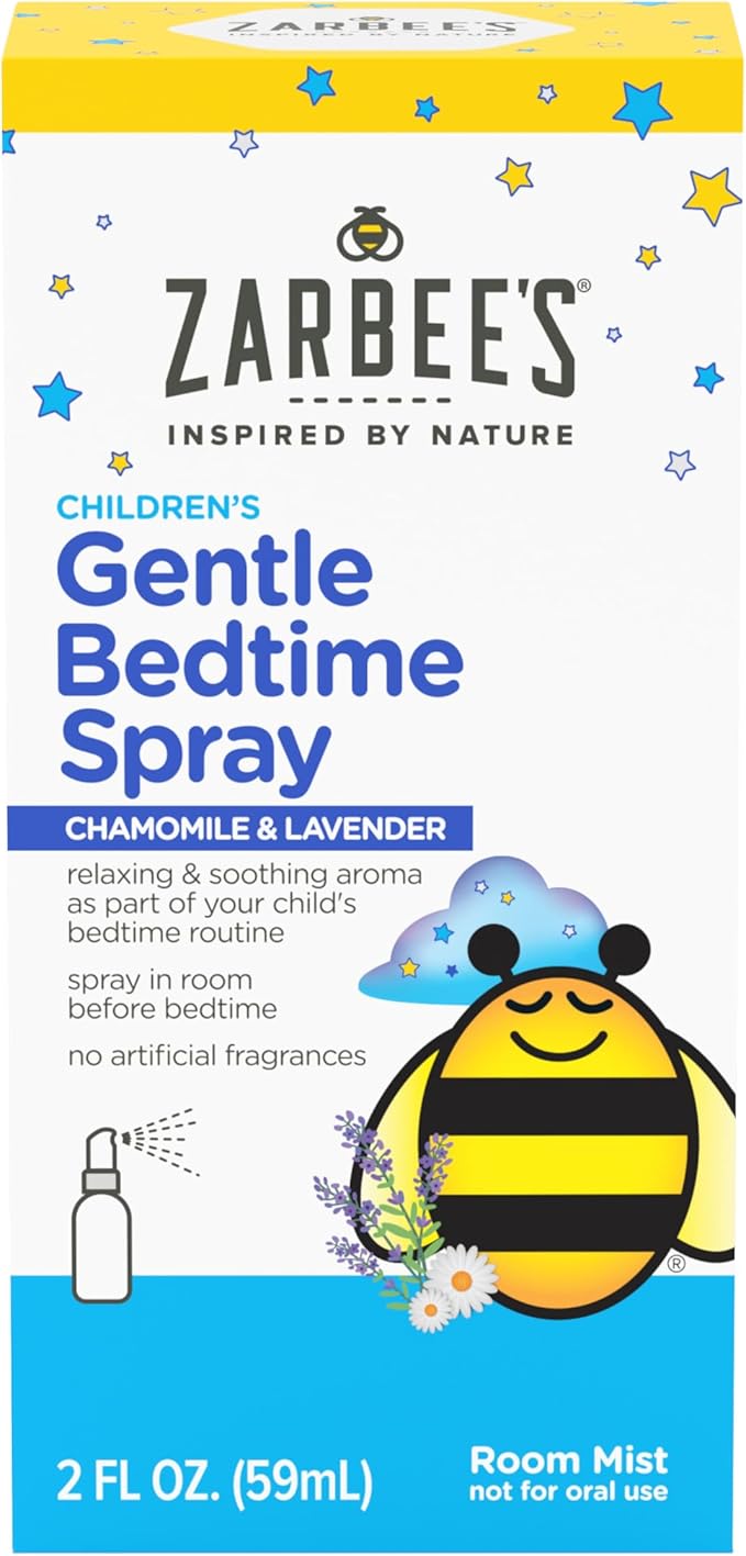 Zarbee's Gentle Bedtime Kids Sleep Spray, Chamomile & Lavender Room Spray Helps Create a Calming Atmosphere to Prepare for Sleep, 2oz