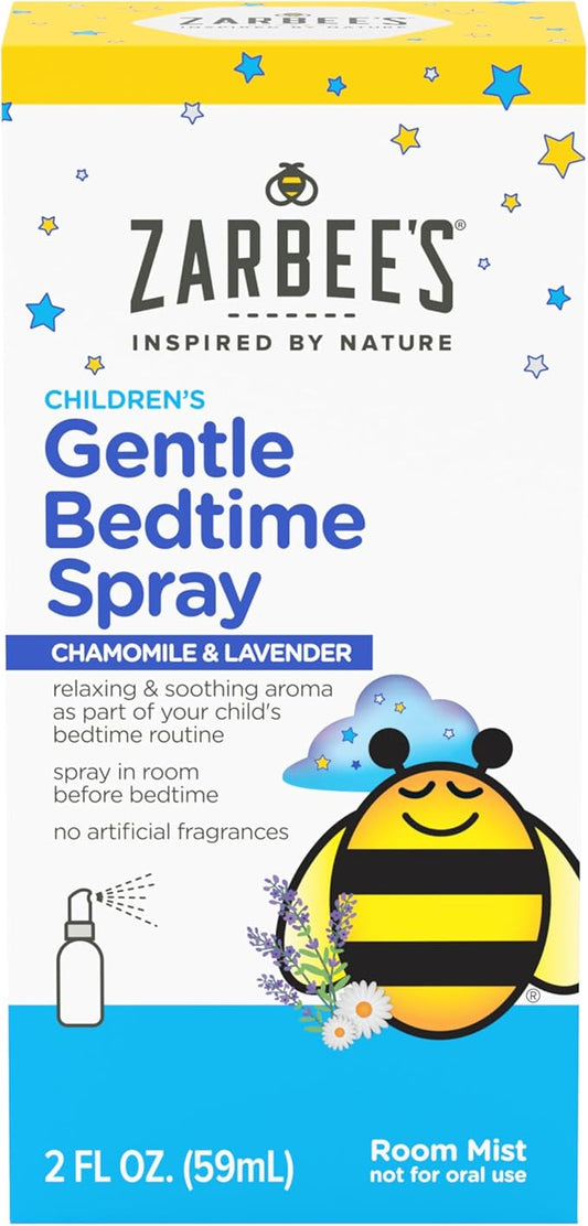 Zarbee's Gentle Bedtime Kids Sleep Spray, Chamomile & Lavender Room Spray Helps Create a Calming Atmosphere to Prepare for Sleep, 2oz