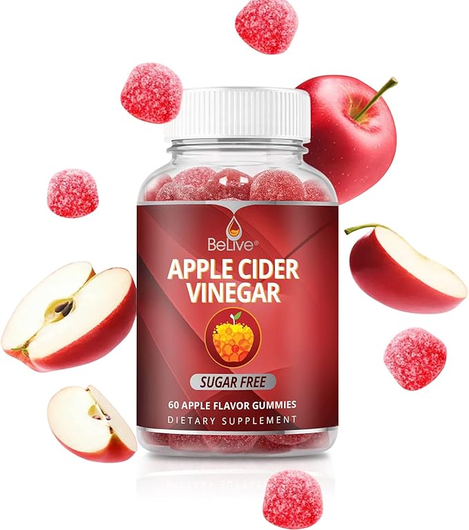BeLive Apple Cider Vinegar Sugar Free Gummies â Great for Digestion & Healthy Diet - Gluten Free, No Glucose Syrup, ACV Gummies Alternative to Capsules & Drink (120 Ct) â 2 Pack