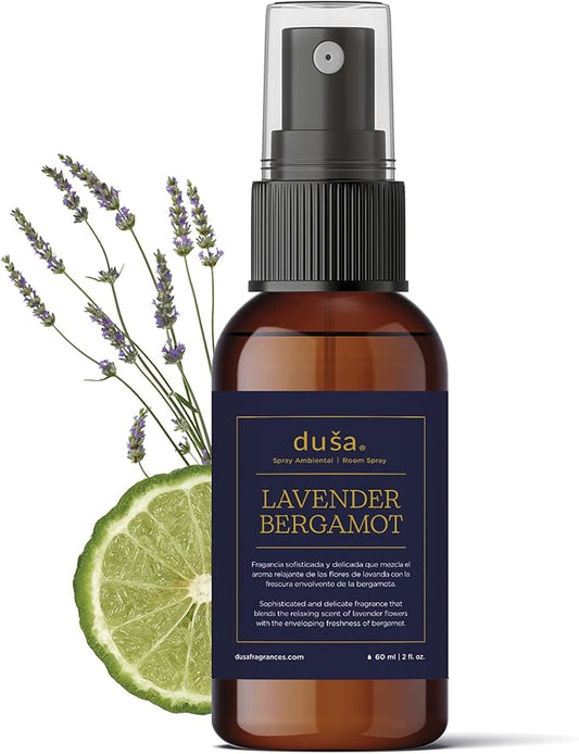 Dusa Lavender Sleep Mist – Calming Pillow & Room Spray with Essential Oils – Relaxing Aromatherapy for Deep Sleep – Fabric-Friendly & Odor Eliminating – 2 oz Travel Size