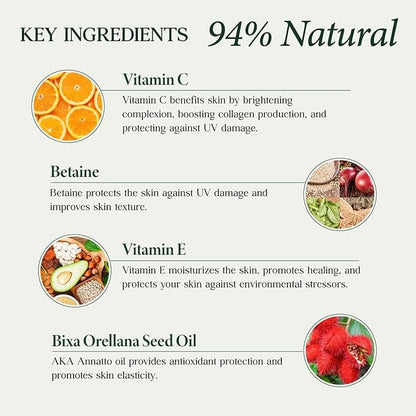 CLARA'S NEW YORK Advanced Vitamin C 94% Natural Glowing Formular Face Skin Serum - Made in USA 30ml (1Fl/Oz) (Advanced Vitamin C)