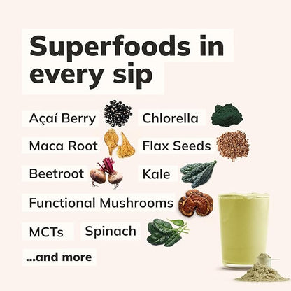 KaâChava All-In-One Nutrition Shake Blend, 85+ Superfoods & Nutrients, Meal Replacement, Greens Plant-Based Superfood Powder Protein Drink, Digestive Enzymes & Probiotics, Vegan Dairy Gluten Free, 2lb