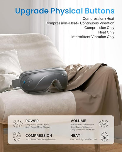 RENPHO Eye Massager with Heat, Eyeris 2 Mothers Day Birthday Gifts for Mom Dad Women Men Face Massager, Heated Eye Mask for Migraines Relief, Eye Strain Dry Eye Improve Sleep