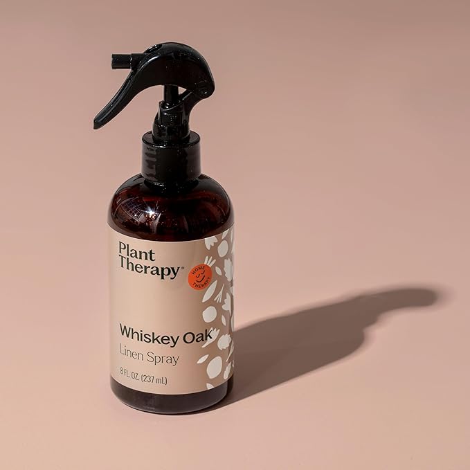 Plant Therapy Whiskey Oak Pillow and Linen Spray, Exotic & Rich Woody Aroma with Hints of Vanilla, Evokes a Sense of Cozy Elegance, Perfect Scent to Cuddle up With, Natural Fragrance 8 oz