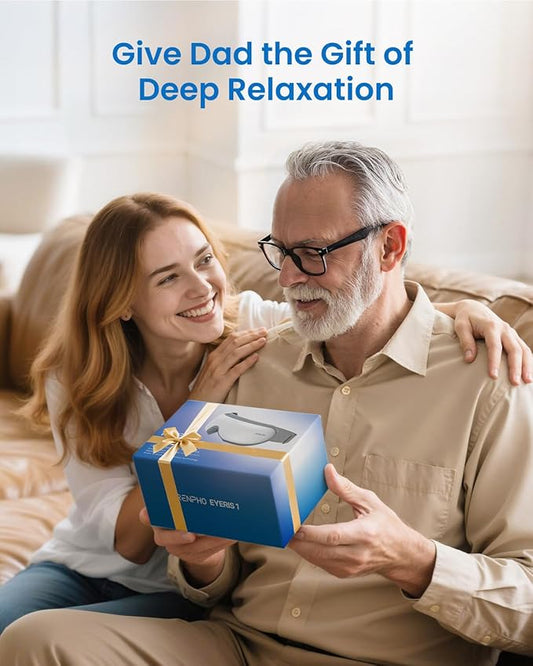 RENPHO Eye Massager with Heat, Fathers Day Birthday Gifts for Mom Dad, Heated Eye Mask, Eye Massager for Migraines with Bluetooth Music, Reduce Strain