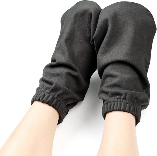 Castor Oil Pack Wrap Organic Cotton for Women, Castor Oil Socks for Feet Arthritis, Sleep Socks Black(Oil are Not Include)