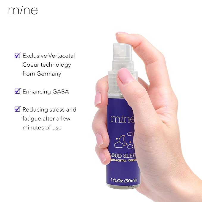 Mine Deep Sleep Pillow Spray, Lavender Sleep Spray, Bed Spray - Chamomile, Vetiver, Lavender Pillow Spray for Sleeping, GABA Lavender Spray, Alternative to Melatonin Spray for Sleep & GABA Supplement