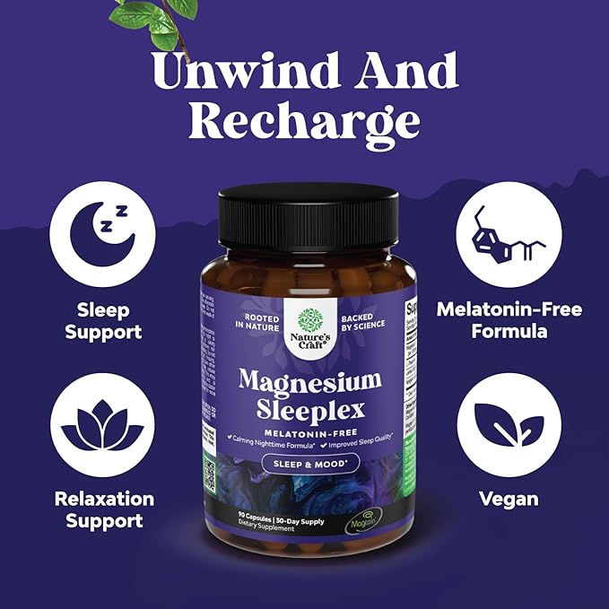 High Absorption Magnesium Sleep Supplement - Rest Support Magnesium Threonate Apigenin Theanine for Sleep and Rest for Women & Men - Mg Threonate Melatonin Free Sleeping Aid - 90 Capsules