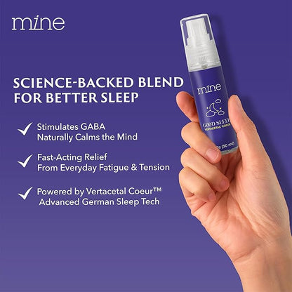 Mine Deep Sleep Pillow Spray, Lavender Sleep Spray, Bed Spray - Chamomile, Vetiver, Lavender Pillow Spray for Sleeping, GABA Lavender Spray, Alternative to Melatonin Spray for Sleep & GABA Supplement