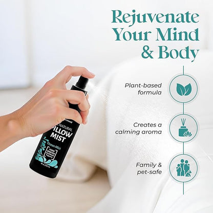 Aromasong Ocean Mist Pillow Spray - All Natural Calming Linen & Bedtime Mist for Deep Sleep - Aromatherapy Essential Oils for Sleeping