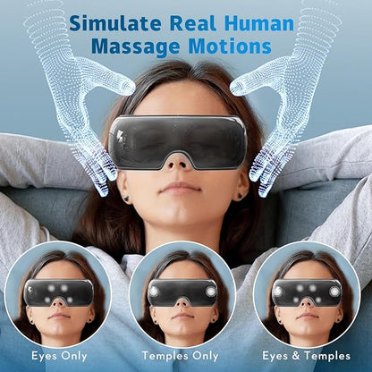 Eye Massager with Heat and Music,Eye Massager for Migraines,Sleep Eye Mask for Reduce Eye Strain,Ideal Christmas Gifts for Women/Men