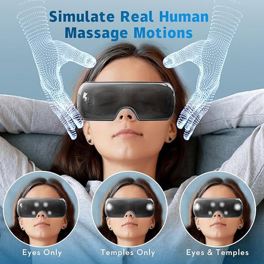 Eye Massager with Heat and Music,Eye Massager for Migraines,Sleep Eye Mask for Reduce Eye Strain,Ideal Christmas Gifts for Women/Men