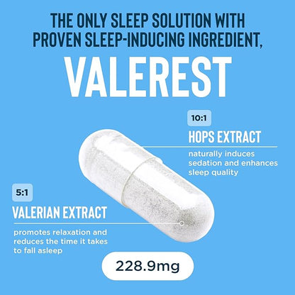 Relaxium Sleep Aid for Adults, Melatonin 5mg with Magnesium Glycinate, Sleep-Promoting Valerest & Ashwagandha, Non-Habit Forming Sleep Supplement, 60 Capsules, 30-Day Supply