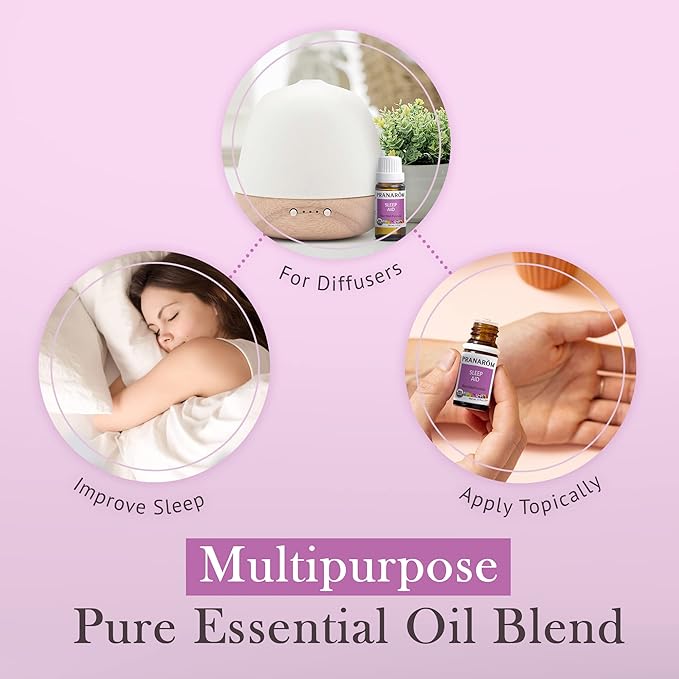 Pranarom - Sleep Aid Essential Oil Blend (15ml) - Lavender, Spikenard, Clary Sage, Vetiver, Roman Chamomile - 100% Pure Essential Oil for Diffusing & Relaxation|USDA and ECOCERT Certified Organic