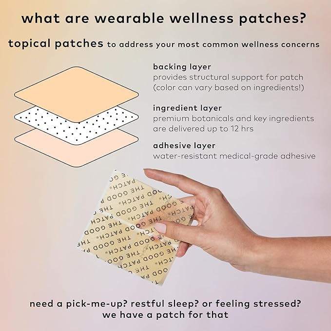 The Good Patch Nite Nite Sleep Patch Support with Hemp and Melatonin, Sustained Release, Natural Patch, Plant Powered Wearable Wellness (16 Total Patches)