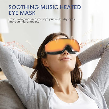 NOWWISH Eye Massager with Heat - Smart Eye Mask for Relax Eye, Birthday Gifts for Women and Men, Gifts for Mom Dad - Black